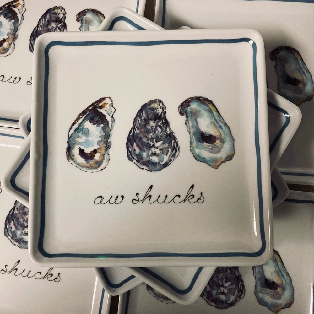 NWT 8 Sigrid Olsen Melamine Appetizer Plates Set of Melamine Plates Oyst…